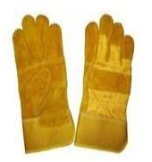 yellow cow leather glove