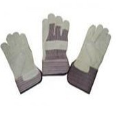 grey cow leather glove