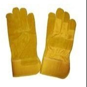 yellow cow leather glove